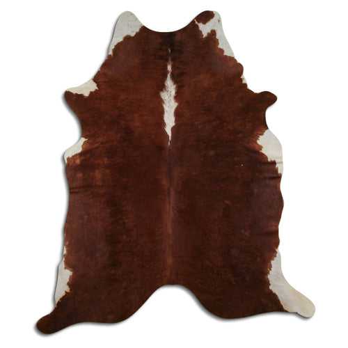 Peau de vache marron et blanche L