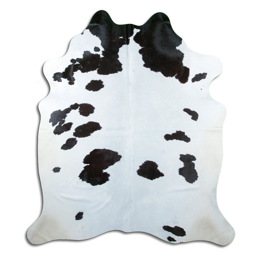 Peau de vache noire et blanche XL