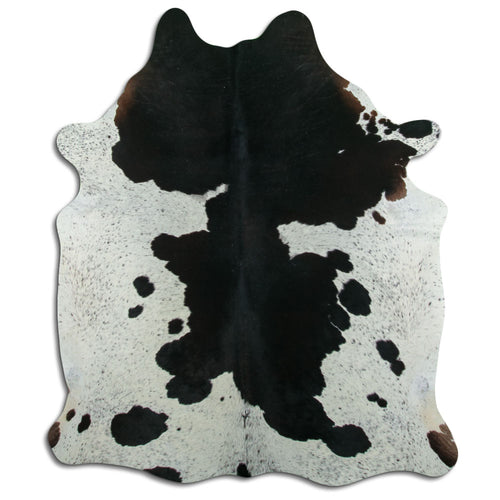 Peau de vache noire et blanche XL