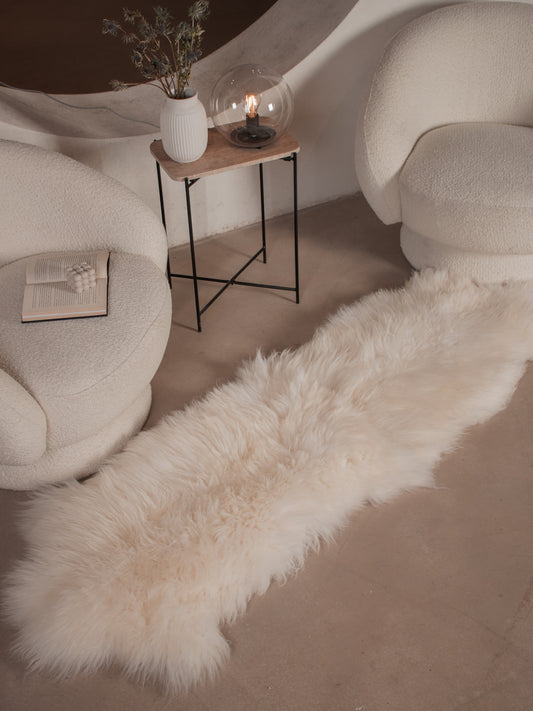 Tapis en peau de mouton blanche