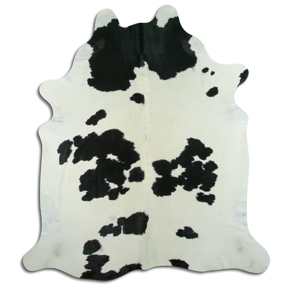 Peau de vache noire et blanche XL