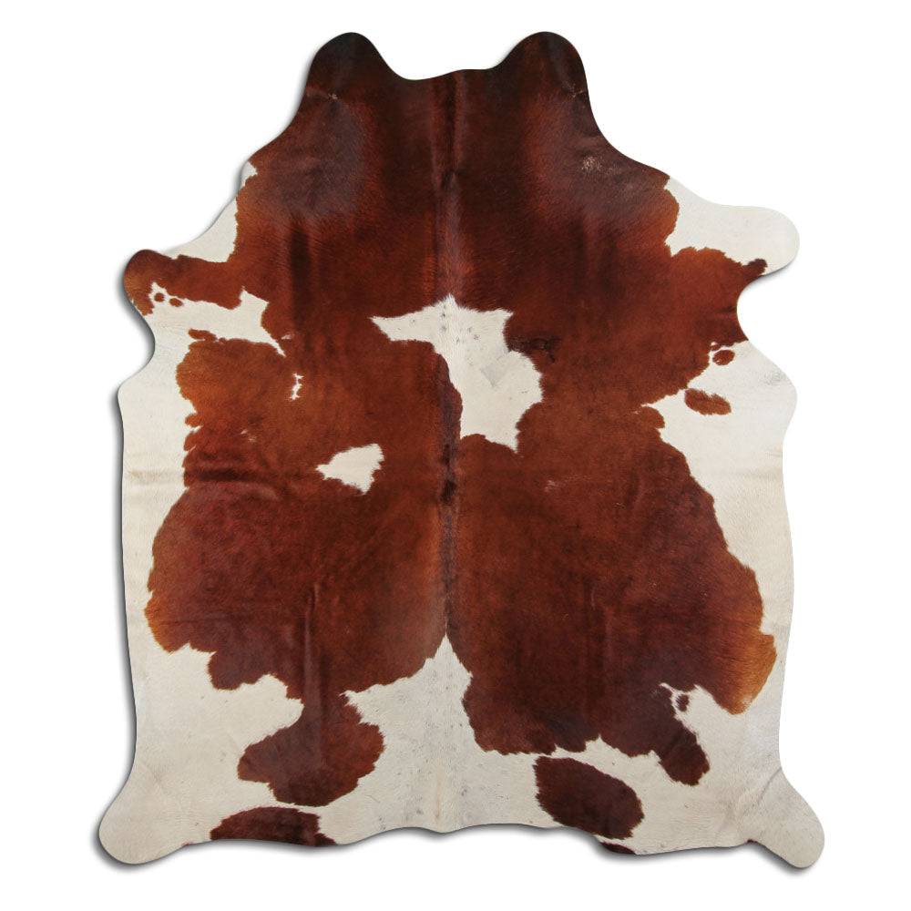 Peau de vache marron et blanche XL