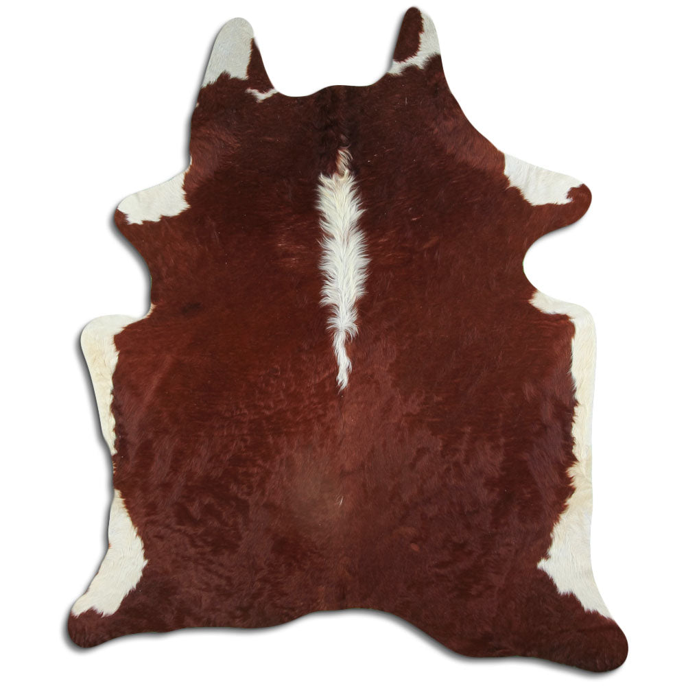 Peau de vache marron et blanche XL