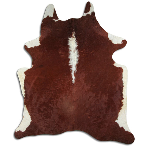 Peau de vache marron et blanche XL