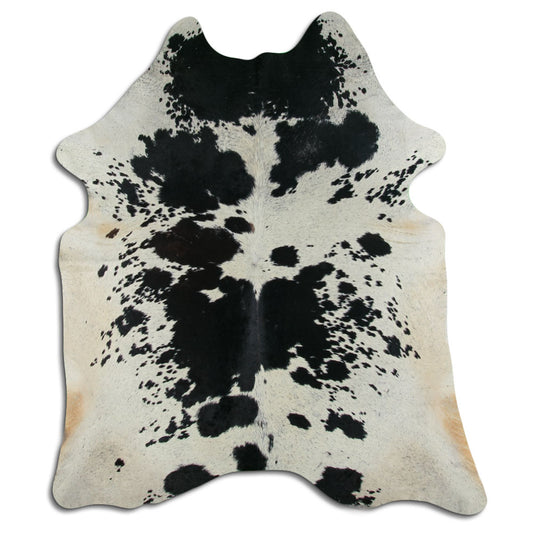 Peau de vache noire et blanche XXL