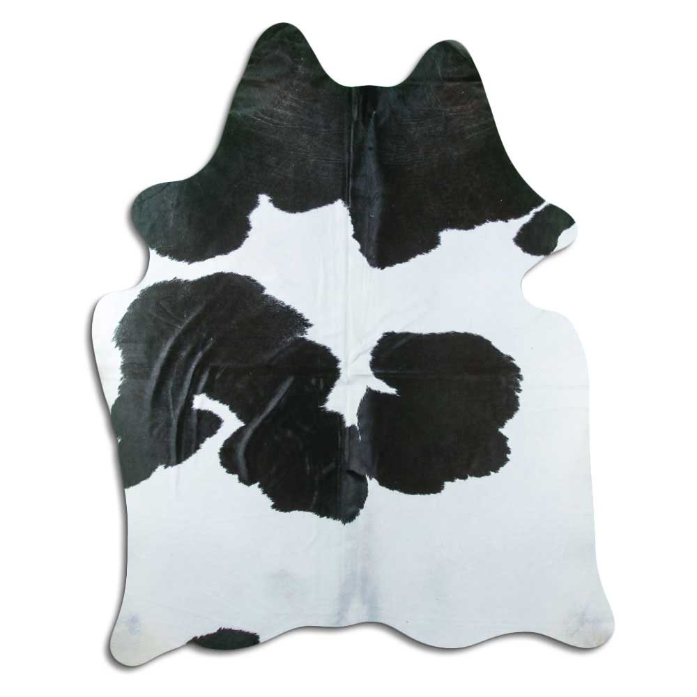 Peau de vache noire et blanche XL