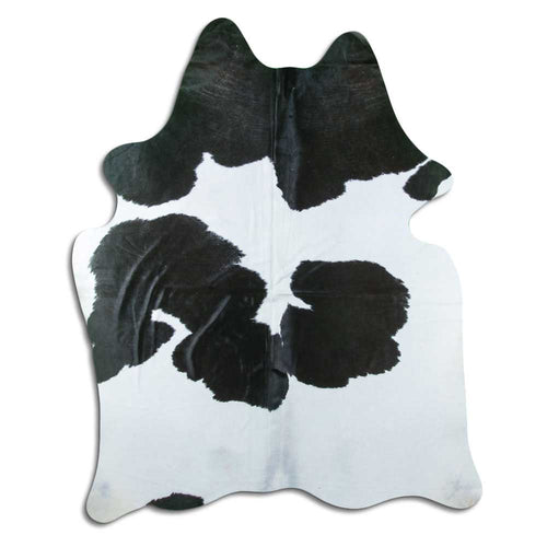 Peau de vache noire et blanche XL