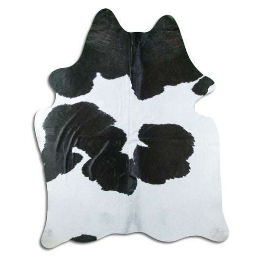 Peau de vache noire et blanche XL