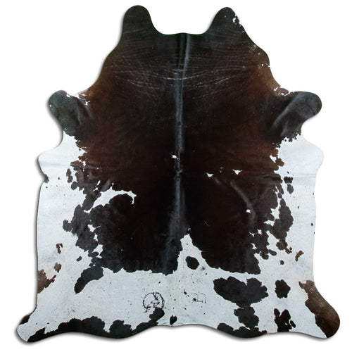 Peau de vache noire et blanche XL