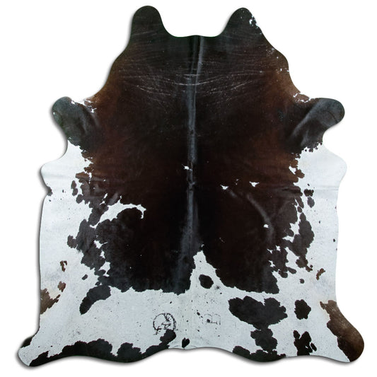 Peau de vache noire et blanche XL