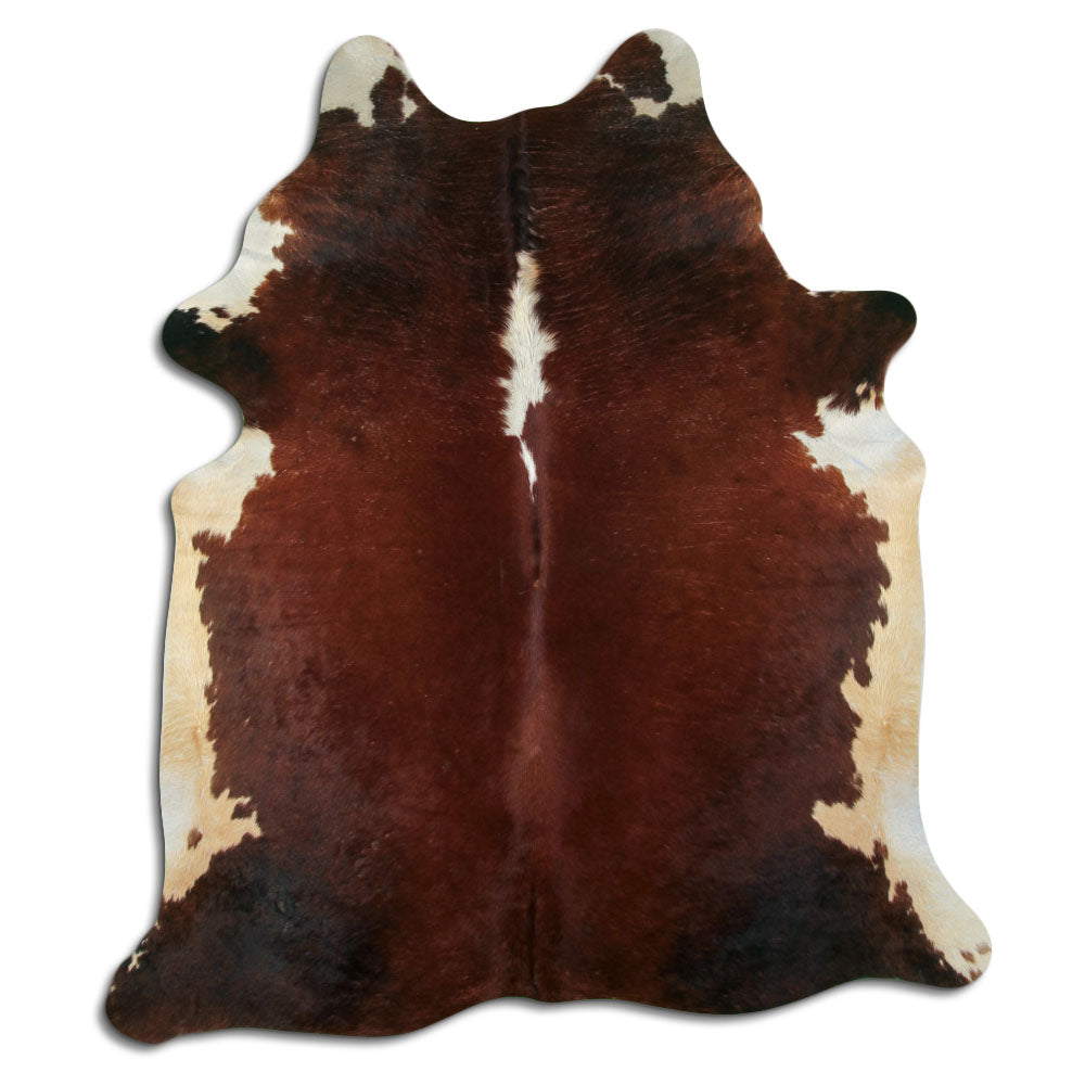 Peau de vache marron et blanche XL