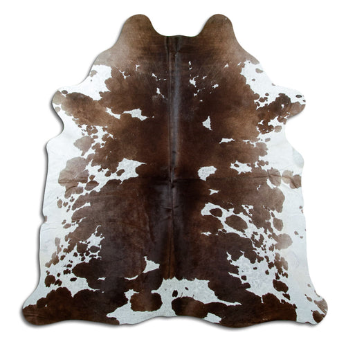 Peau de vache marron et blanche XXL