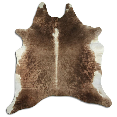 Peau de vache marron et blanche XL