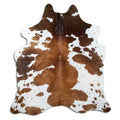 Peau de vache marron et blanche L
