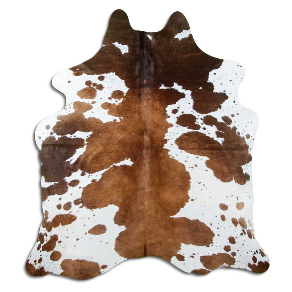 Peau de vache marron et blanche L