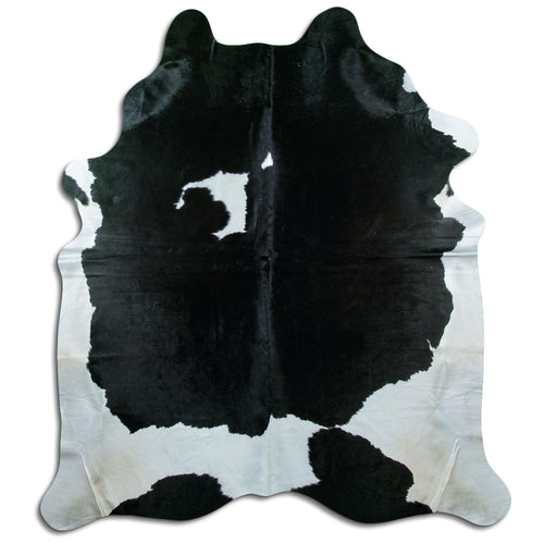 Peau de vache noire et blanche XL