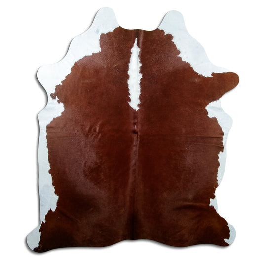 Peau de vache marron et blanche XL