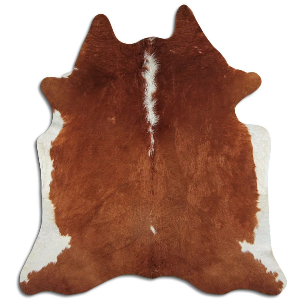 Peau de vache marron et blanche XL