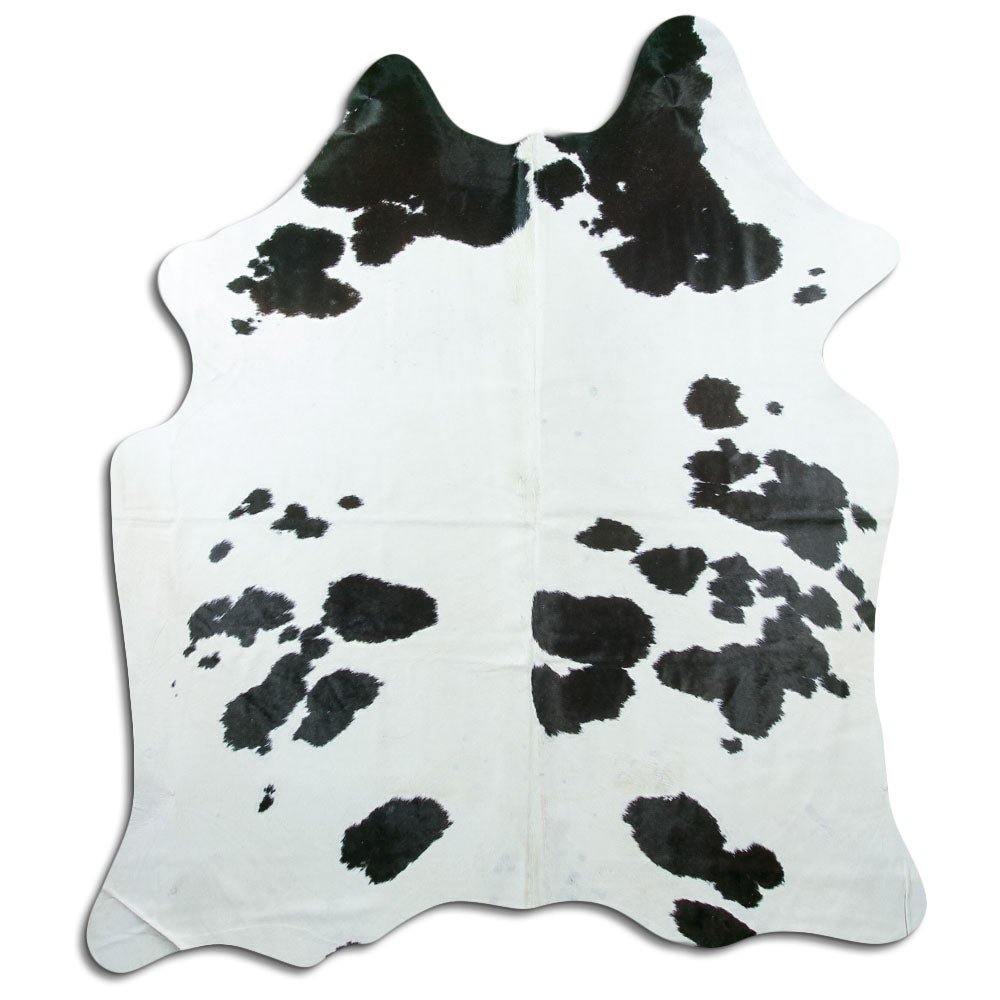 Peau de vache noire et blanche XL