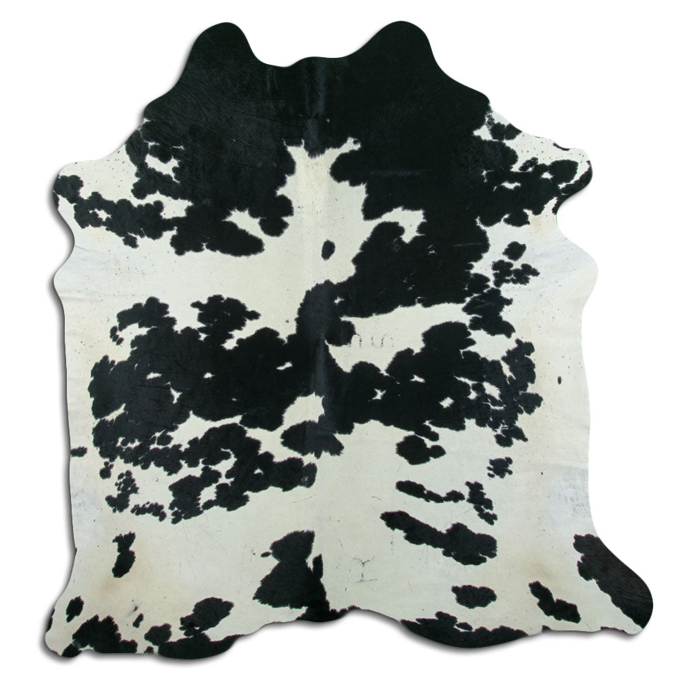 Peau de vache noire et blanche XL