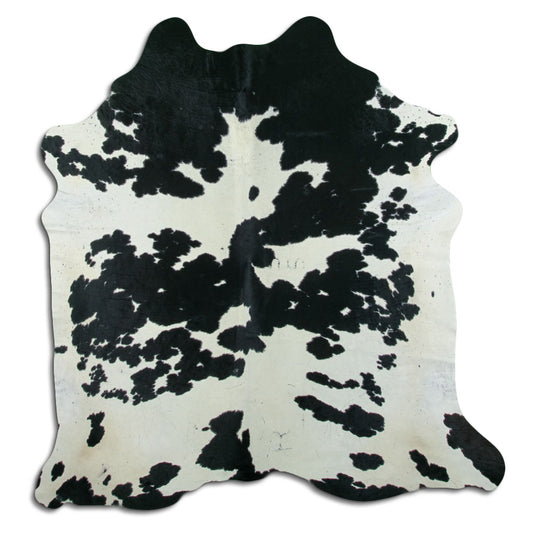 Peau de vache noire et blanche XL