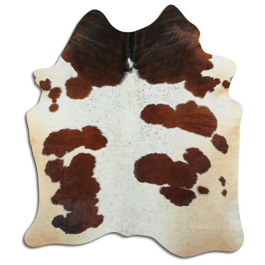 Peau de vache marron et blanche L