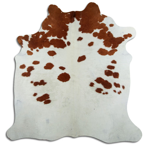 Peau de vache marron et blanche XL