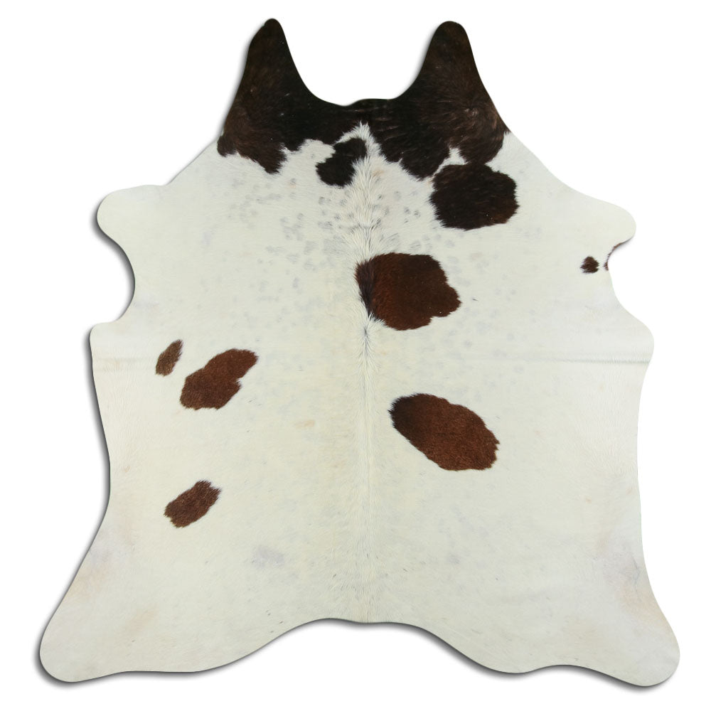 Peau de vache marron et blanche L