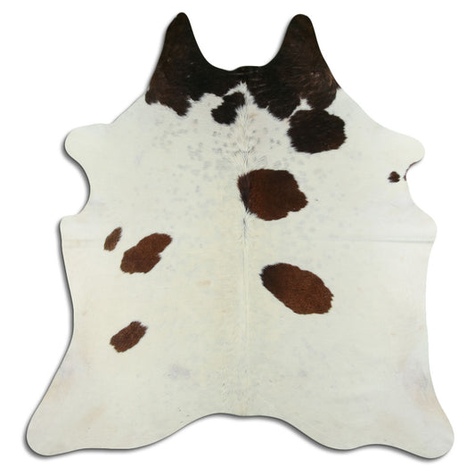 Peau de vache marron et blanche L