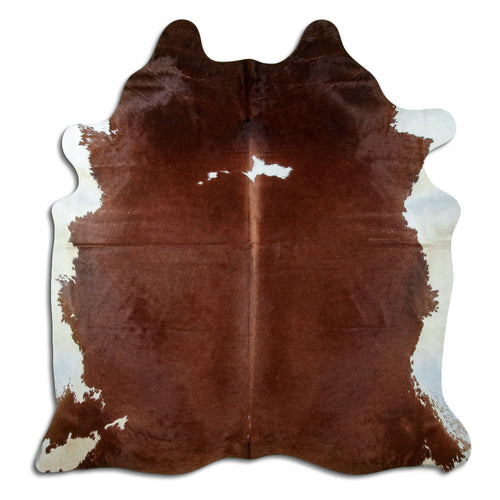 Peau de vache marron et blanche XXL