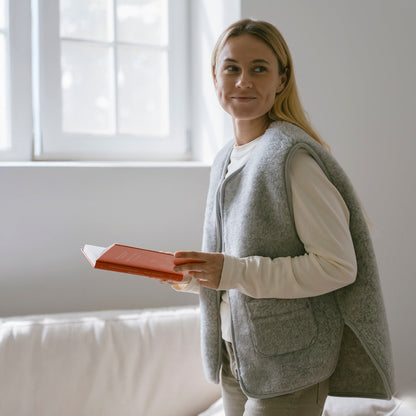 Gilet en mérinos « Island » gris