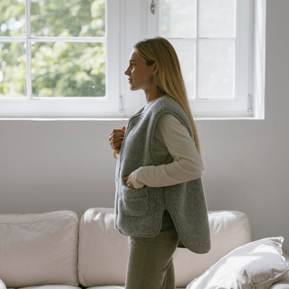 Gilet en mérinos « Island » gris