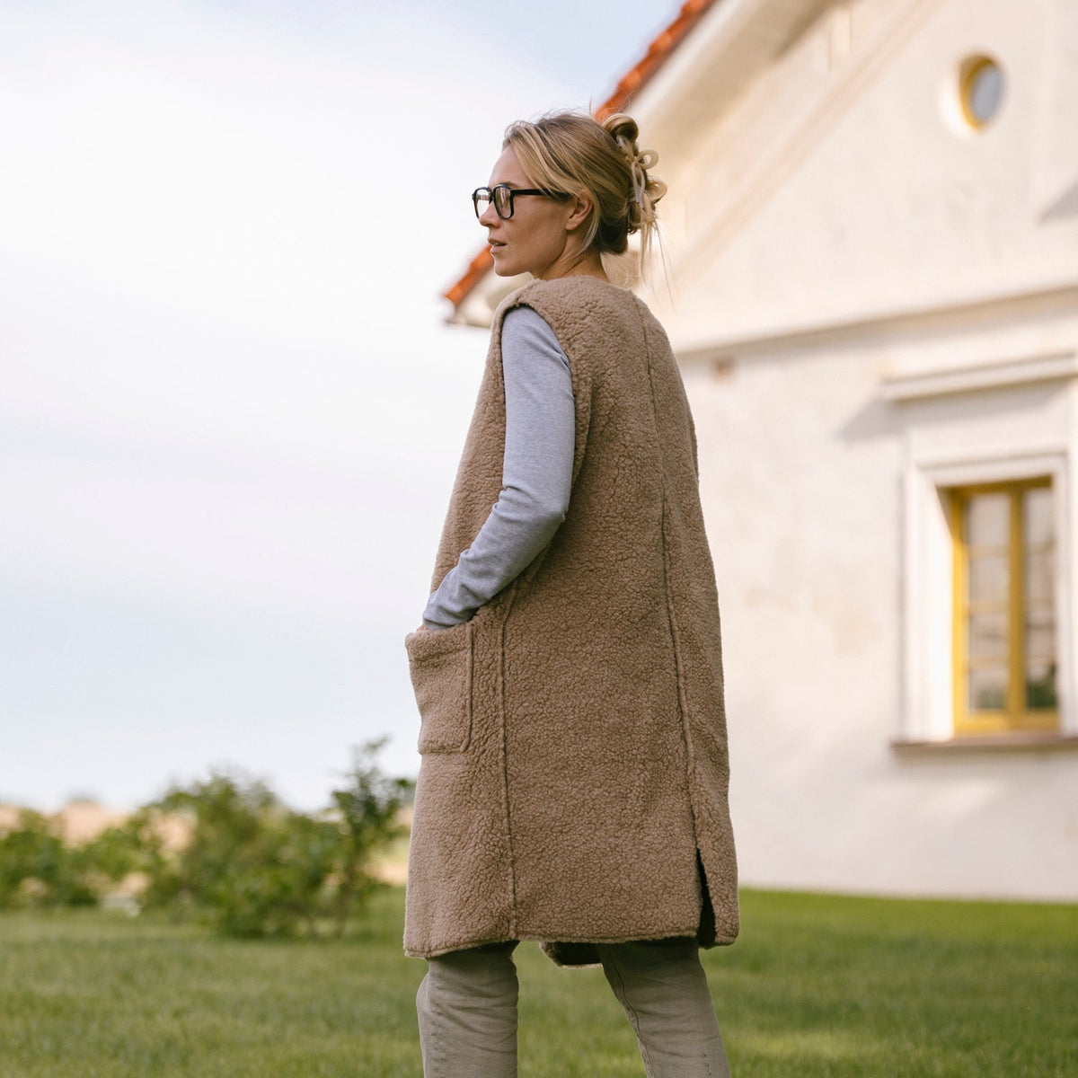 Gilet en mérinos « Sea » beige