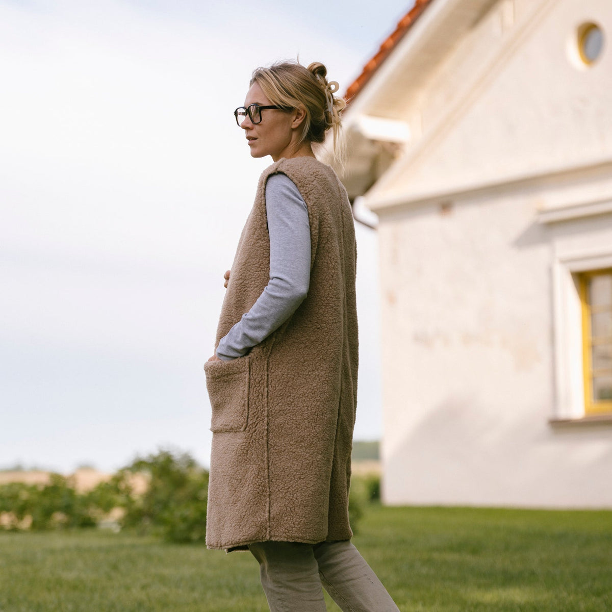 Gilet en mérinos « Sea » beige
