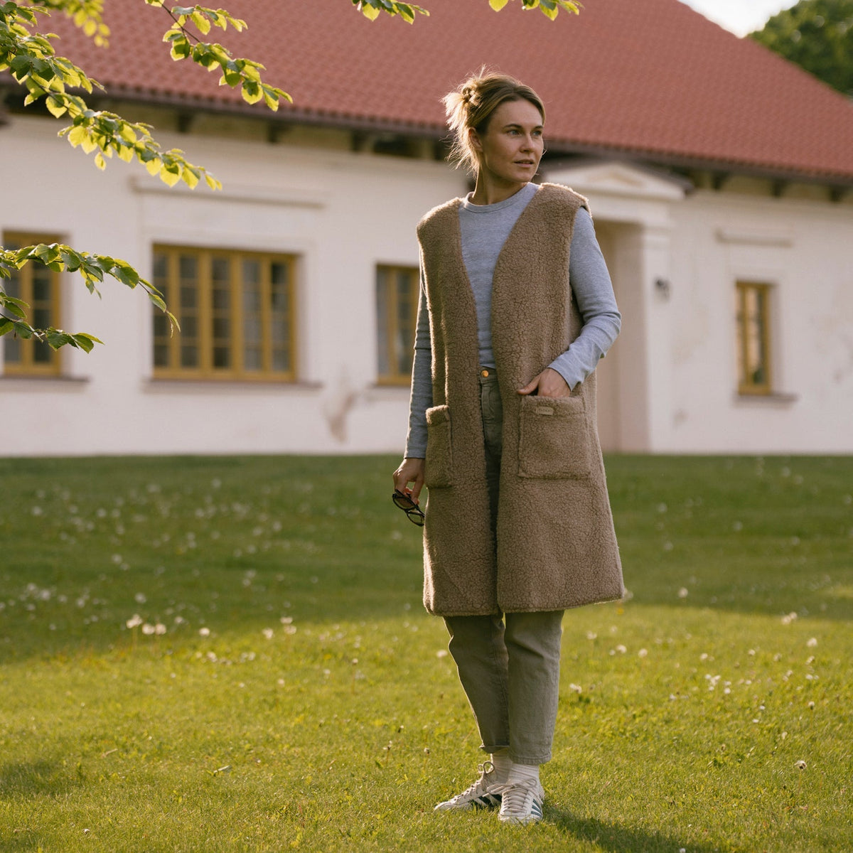 Gilet en mérinos « Sea » beige