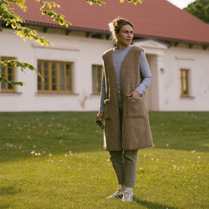 Gilet en mérinos « Sea » beige