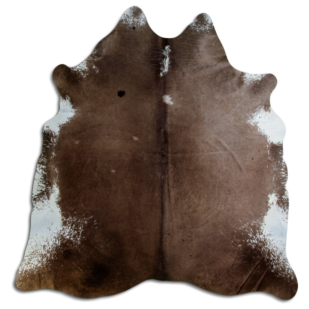 Peau de vache marron et blanche XL