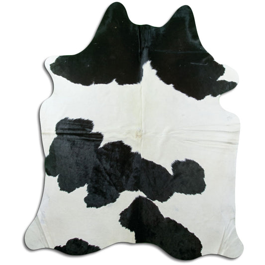 Peau de vache noire et blanche XL