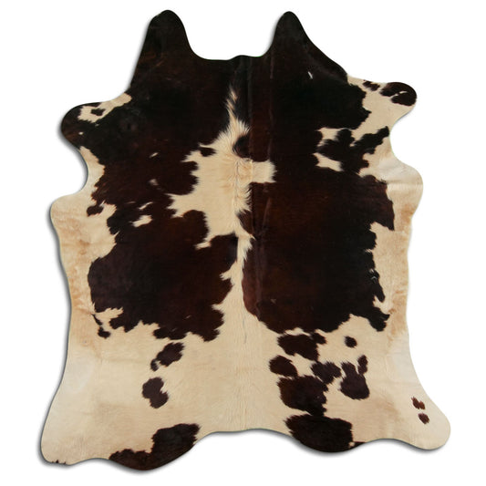 Peau de vache marron et blanche XL