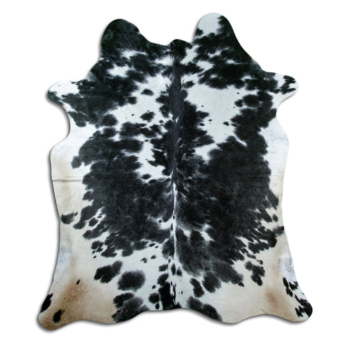 Peau de vache noire et blanche XL
