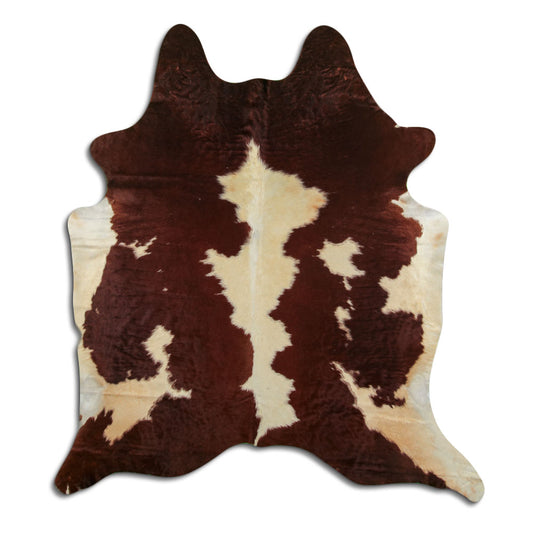 Peau de vache marron et blanche XL
