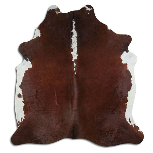Peau de vache marron et blanche XL