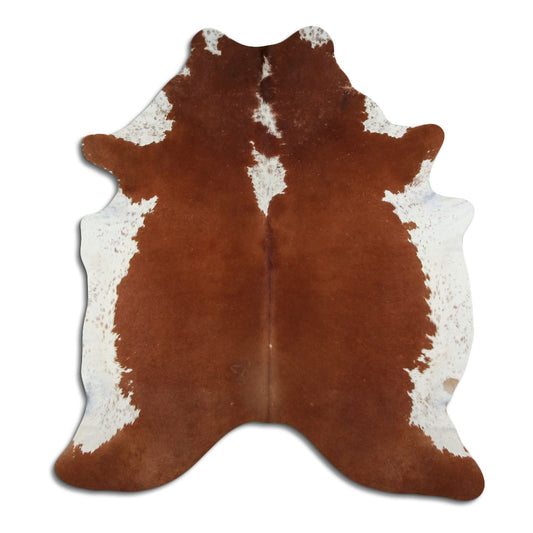 Peau de vache marron et blanche L