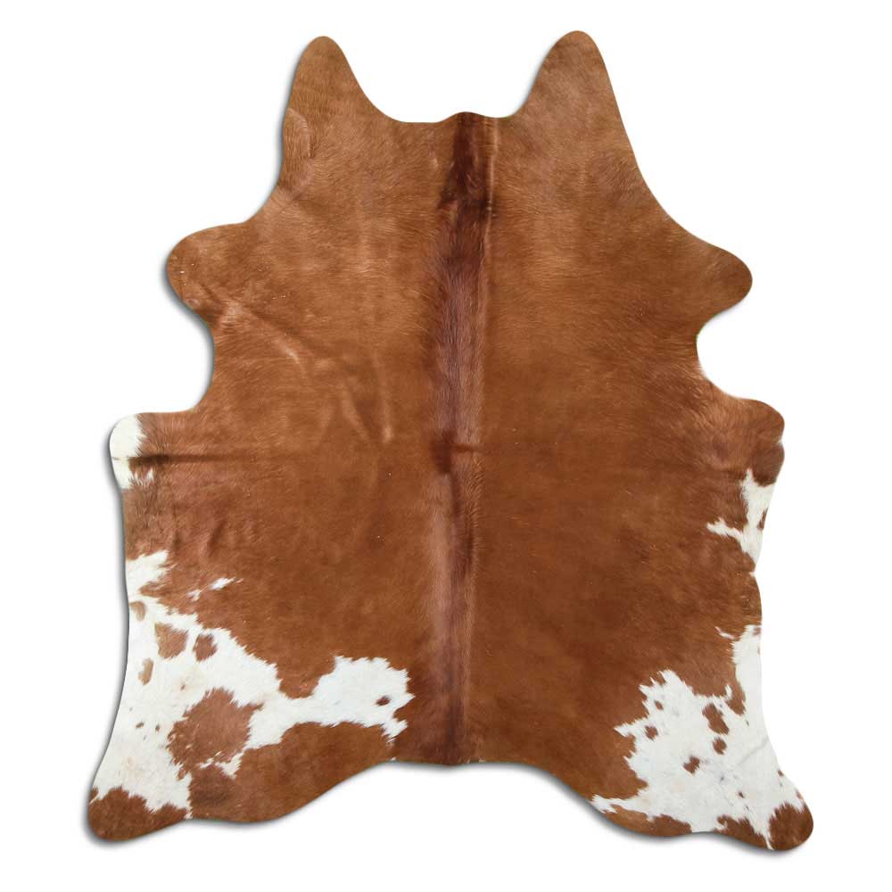 Peau de vache marron et blanche L