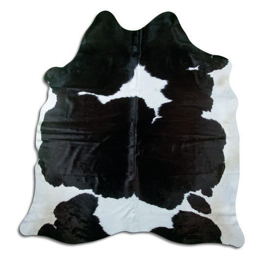 Peau de vache noire et blanche XL