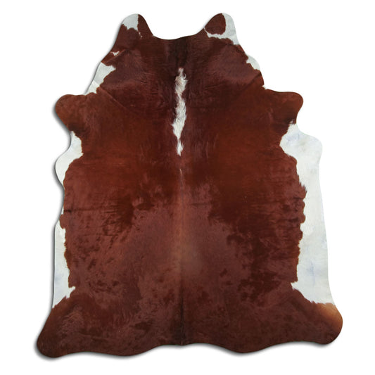 Peau de vache marron et blanche XL