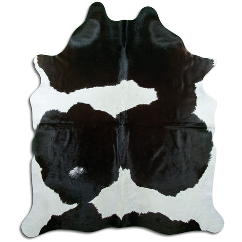 Peau de vache noire et blanche XL