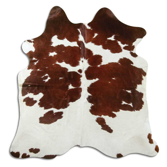 Peau de vache marron et blanche M