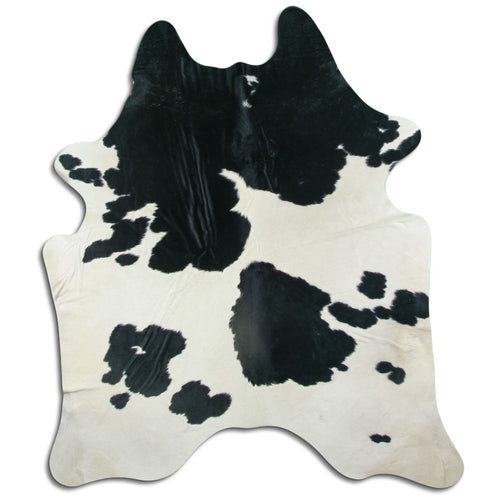 Peau de vache noire et blanche XL