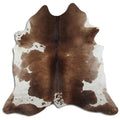 Peau de vache marron et blanche XL